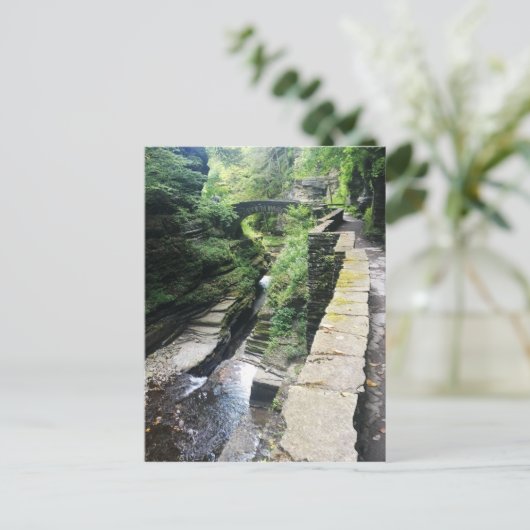 Robert h. treman state park bridge briefkaart (Staand voorkant)