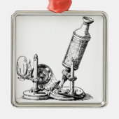 Robert Hooke's microscoop Metalen Ornament (Voorkant)