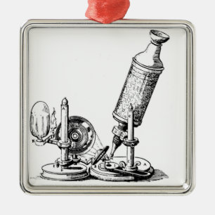 Robert Hooke's microscoop Metalen Ornament