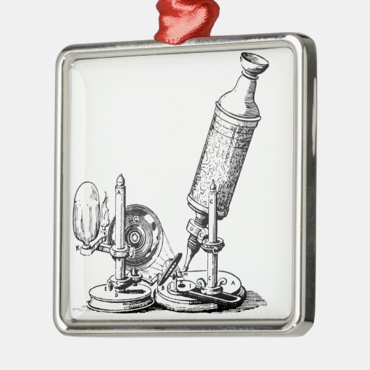 Robert Hooke's microscoop Metalen Ornament (Links)