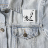 Robert Hooke's microscoop Vierkante Button 5,1 Cm (In situ)