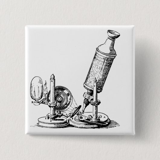 Robert Hooke's microscoop Vierkante Button 5,1 Cm (Voorkant)