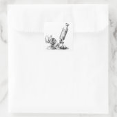 Robert Hooke's microscoop Vierkante Sticker (Tas)