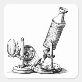 Robert Hooke's microscoop Vierkante Sticker (Voorkant)