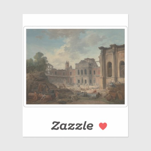 Robert Hubert: Sloop van het kasteel van Meudon Sticker (Vel)