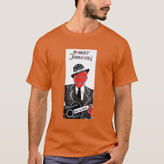 Robert Johnson Blues Folk Art T-shirt (Voorkant)