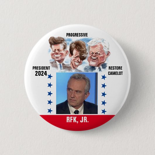 Robert Kennedy, Jr. voor President 2024 Ronde Button 5,7 Cm (Voorkant)