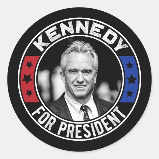 Robert Kennedy, Jr. voor President 2024 Ronde Sticker (Voorkant)