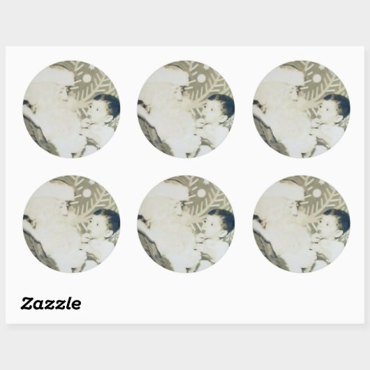 Robert & Kerstman Ronde Sticker (Vel)