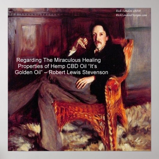 Robert Louis Stevenson CBD-olie is goud Poster (Voorkant)