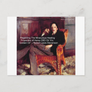 Robert Louis Stevenson & Citaat CBD is Gouden Olie Briefkaart