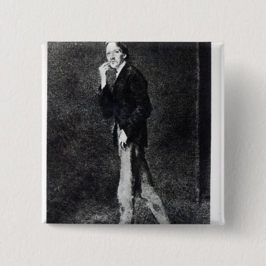 Robert Louis Stevenson Vierkante Button 5,1 Cm (Voorkant)