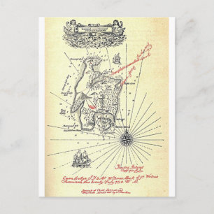 Robert Louis Stevenson's Treasure Island Map Briefkaart