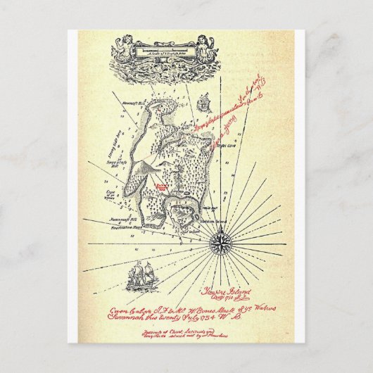 Robert Louis Stevenson's Treasure Island Map Briefkaart (Voorkant)
