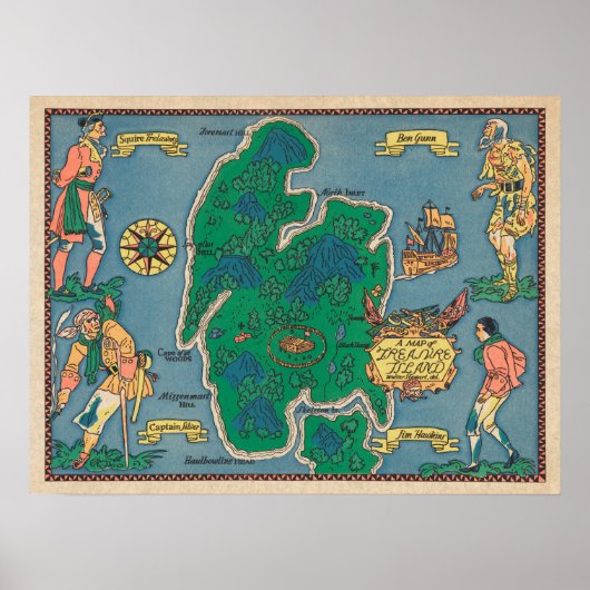 Robert Louis Stevenson's Treasure Island Poster (Voorkant)