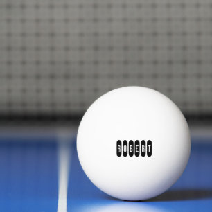 Robert mans naam in zwart wit, pingpongbal