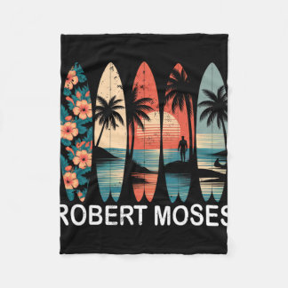 Robert Moses Surfboard Surfing Retro _1  Fleece Deken