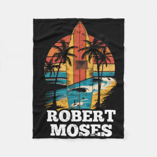 Robert Moses Surfboard Surfing Retro  Fleece Deken