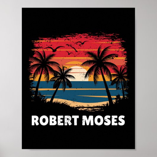 Robert Moses Surfboarder Palmboom Souvenir  Poster (Voorkant)