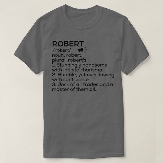 Robert Naam Definitie Robert Betekenis Robert Naam T-shirt (Design voorkant)