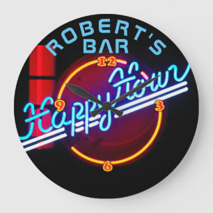 ROBERT - Naam Neon Sign Bar Mancave Den Clock Fun Grote Klok