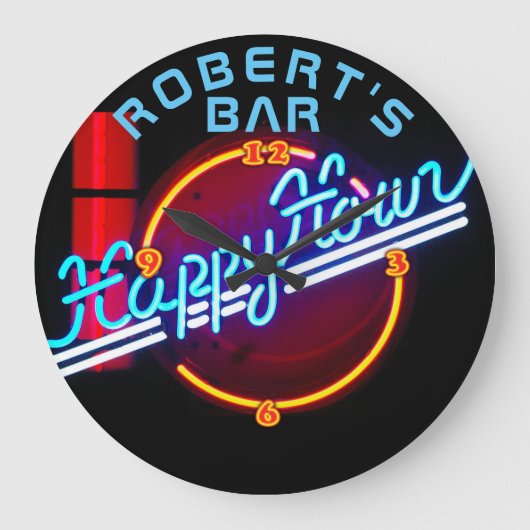 ROBERT - Naam Neon Sign Bar Mancave Den Clock Fun Grote Klok (Voorkant)