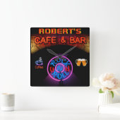 ROBERT - Name Neon Sign Bar Mancave Den Clock Fun Vierkante Klok (Huis)