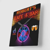 ROBERT - Name Neon Sign Bar Mancave Den Clock Fun Vierkante Klok (Hoek)