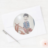 Robert op paard ronde sticker (Envelop)