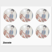 Robert op paard ronde sticker (Vel)