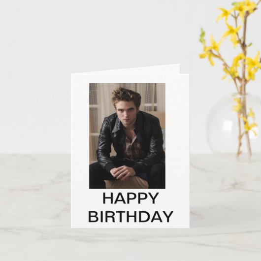 Robert Pattison Birthday Card Kaart (Gele Bloem)