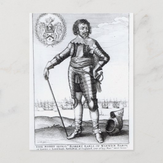 Robert Rich, tweede graaf van Warwick Briefkaart (Voorkant)