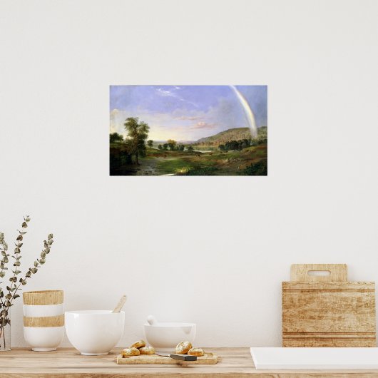 Robert S. Duncanson Landschap met Regenboog Poster (Keuken)