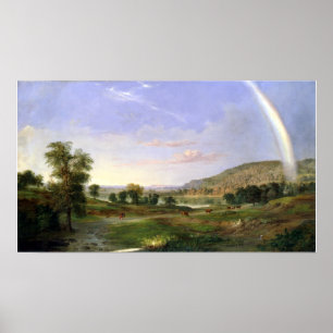 Robert S. Duncanson Landschap met Regenboog Poster