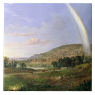 Robert S. Duncanson Landschap met regenboogPoster Tegeltje