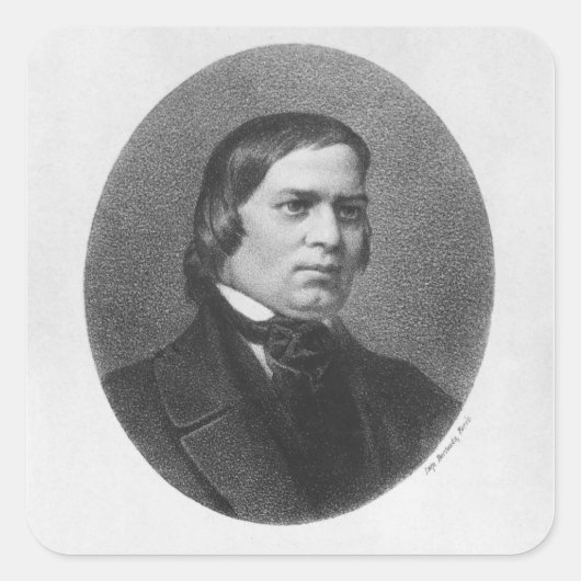 Robert Schumann, 1839 Vierkante Sticker (Voorkant)