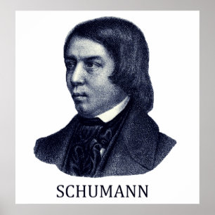 Robert Schumann, blauw Poster