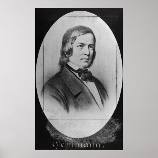 Robert Schumann gegraveerd op een foto Poster (Voorkant)