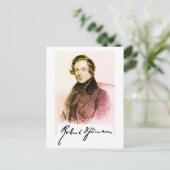 Robert Schumann / handtekening Briefkaart (Staand voorkant)