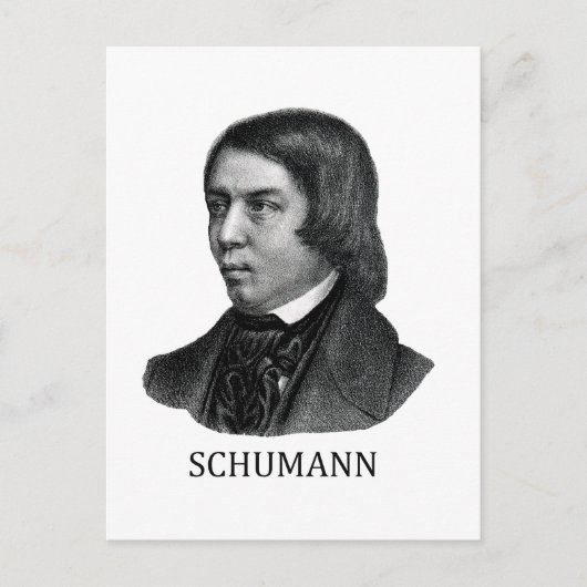 Robert Schumann, zwart Briefkaart (Voorkant)