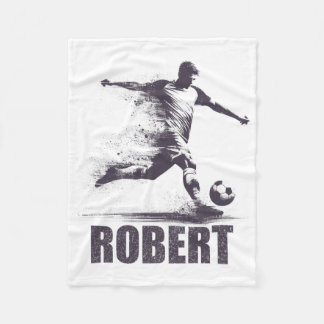 Robert Soccer Boys Personalized First Name Robert  Fleece Deken