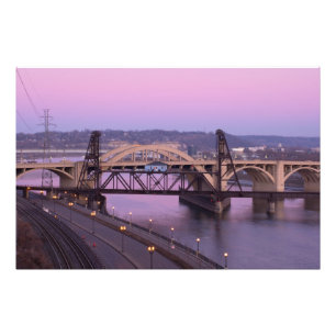 Robert Street Bridge in de schemering Foto Afdruk