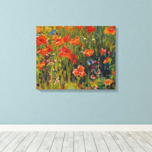Robert Vonnoh Poppies Canvas Afdruk (Insitu (Houten vloer))