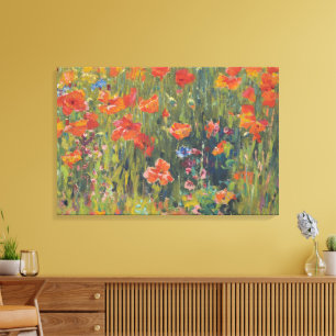 Robert Vonnoh Rode Klaprozen 1888 Impressionistisc Canvas Afdruk