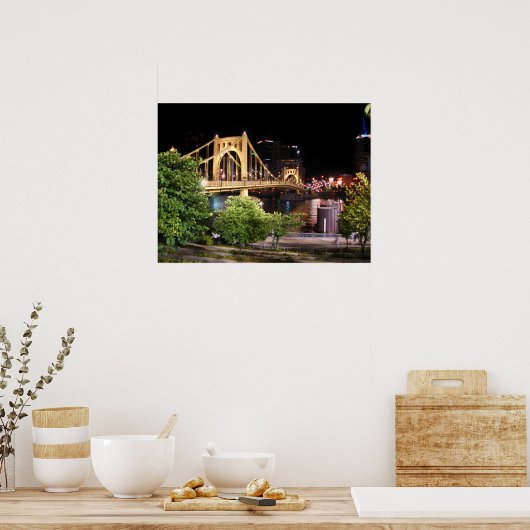 Roberto Clemente Bridge - Pittsburgh, Pennsylvania Poster (Keuken)