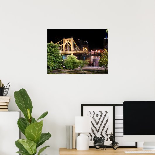 Roberto Clemente Bridge - Pittsburgh, Pennsylvania Poster (Thuiskantoor)