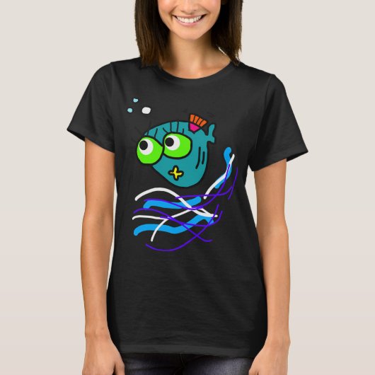 Roberto, de vis die bubbels leuk vindt t-shirt (Voorkant)