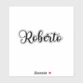 Roberto Naam - Handgeschreven kalligrafie Sticker (Vel)