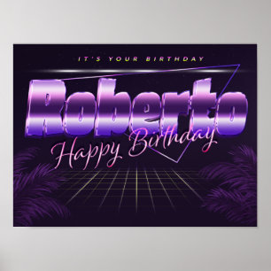 Roberto Name Vorname retro Poster Geburtstag