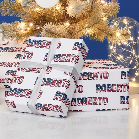 Roberto Vorname Name USA US Geschenkpapier Papier (Feestdagen)